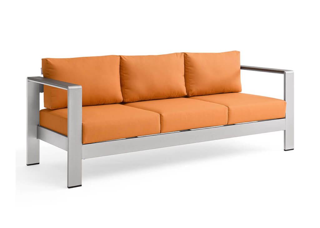 Contemporary Aluminum Outdoor Sofa, Aluminum Outdoor Furniture
